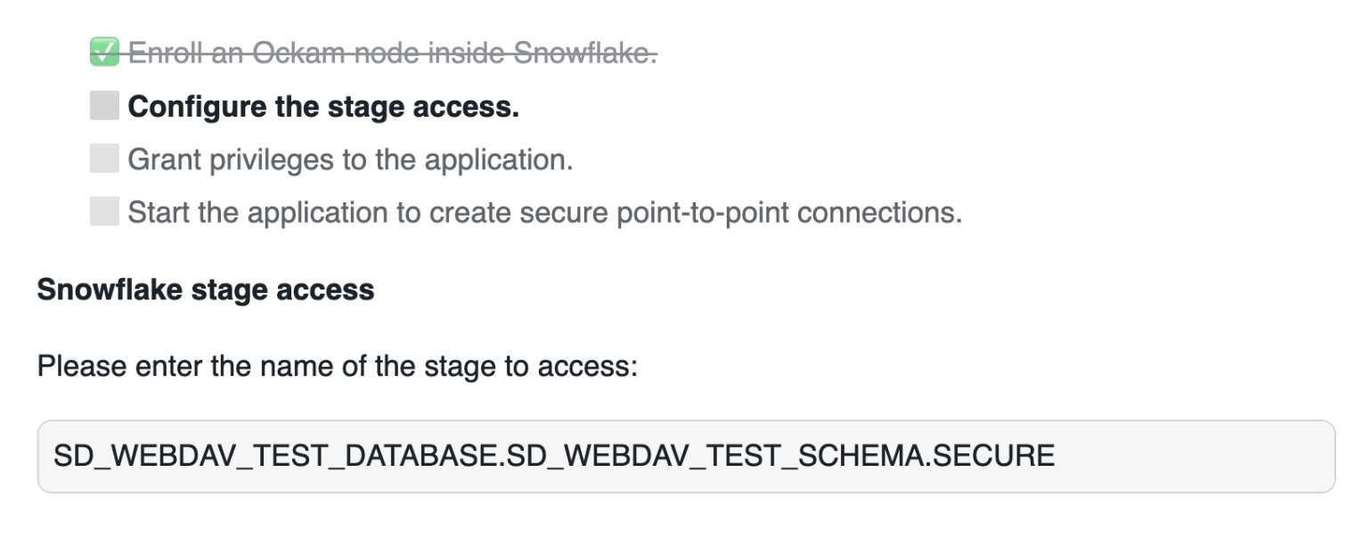 Configure the stage access